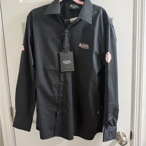 New Von Dutch Originals Men’s Long Sleeve Black Solid w/Graphics Shirt Medium M